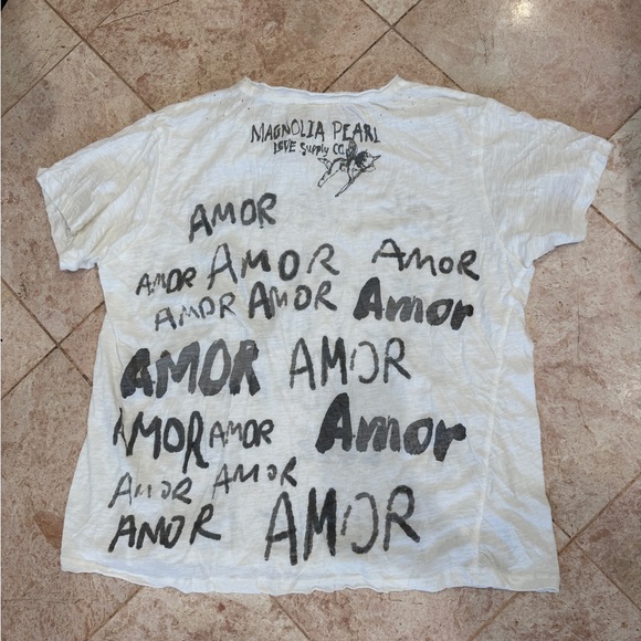 Magnolia Pearl White Love Print Tee - Picture 3 of 3